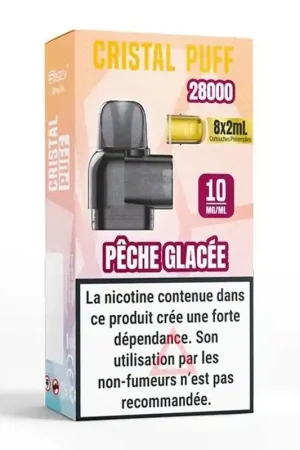 Prix Réduit Cartouche Cristal Puff 28K Pêche Glacée - Cristal Puff