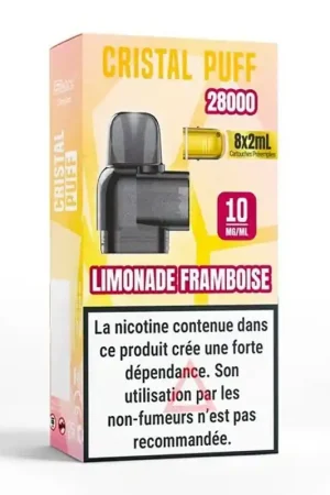 Top Vente Cartouche Cristal Puff 28K Limonade Framboise - Cristal Puff