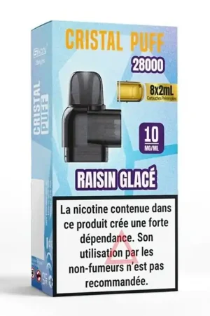Solde Cartouche Cristal Puff 28K Raisin Glacé - Cristal Puff