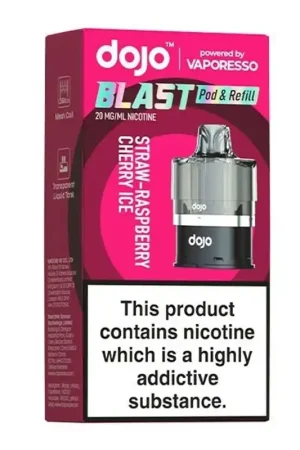 Top Vente Recharge Dojo Blast 6000 Straw-Raspberry Cherry Ice - Vaporesso