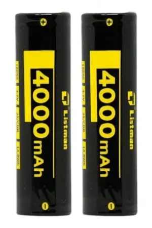 Acheter Direct Lot de 2 Accus 25A 18650 4000mAh (+ boite rangement et notice) Listman
