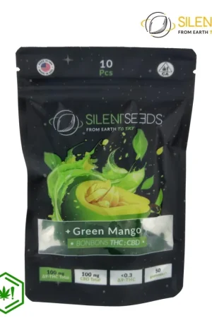 Réduction GUMMIES SILENT SEEDS GREEN MANGO DELTA9 100MG - CBD 100MG