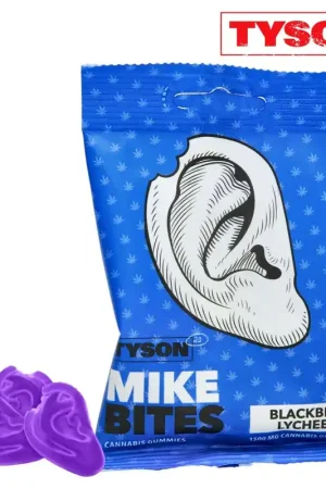 Prix Réduit GUMMIES TYSON 2.0 MIKE BITES CANNABIS BLACKBERRY LYCHEE OG 1500MG