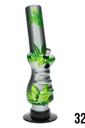 BANG ACRY TRANSPARENT SILVER GREEN LEAF 32CM Meilleure Vente