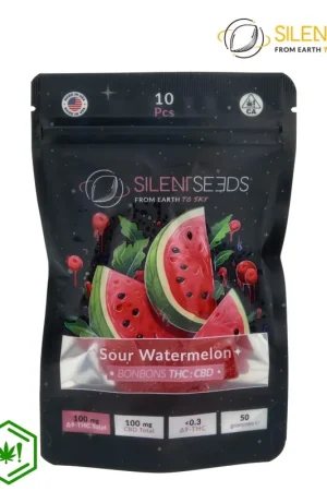 GUMMIES SILENT SEEDS SOUR WATERMELON DELTA9 100MG - CBD 100MG Remise