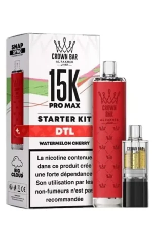 Puff Crown Bar Pro Max 15K Watermelon Cherry - Al Fakher Dernier Modèle