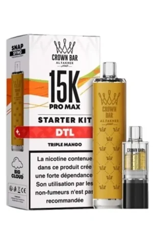 Puff Crown Bar Pro Max 15K Triple Mango - Al Fakher Retour Gratuit