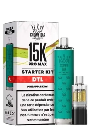 Expédié Aujourd’hui Puff Crown Bar Pro Max 15K Pineapple Kiwi - Al Fakher