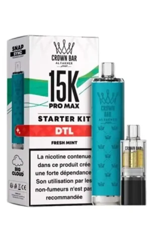 Puff Crown Bar Pro Max 15K Fresh Mint - Al Fakher Dernier Modèle
