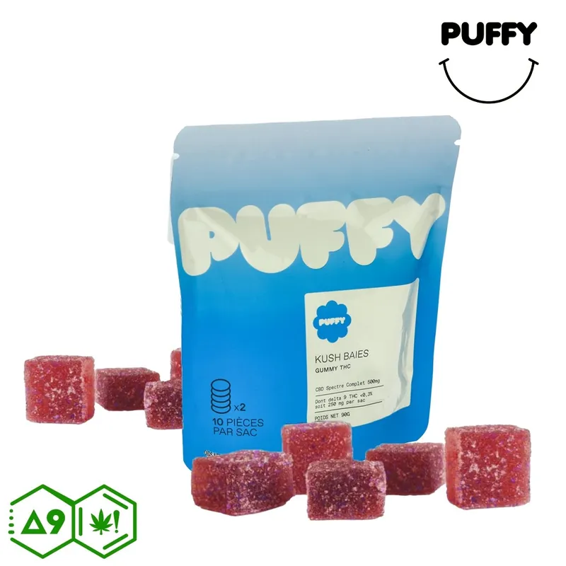 Meilleur Prix GUMMIES PUFFY YUMMY KUSH BAIES CBD 250MG - DELTA 9 250MG