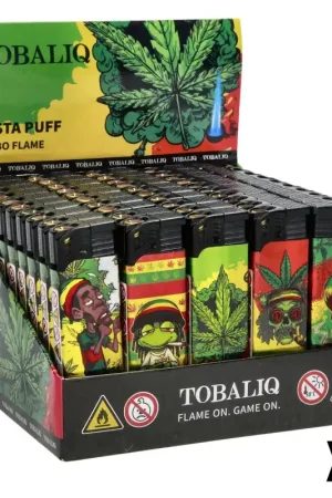 Expédié Aujourd’hui BRIQUET CHALUMEAU TOBALIQ RASTA PUFF X50