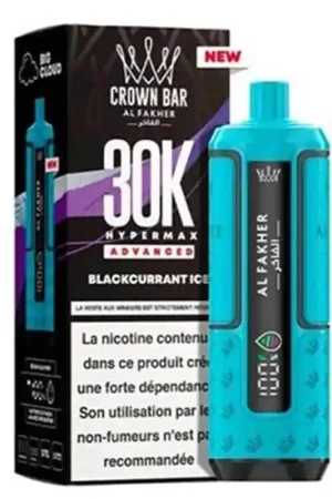 Achat Immédiat Puff Crown Bar HyperMax Advanced 30K Blackcurrant Ice - Al Fakher