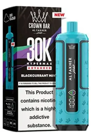 Puff Crown Bar HyperMax Advanced 30K Blackcurrant Mint - Al Fakher Prix Promo