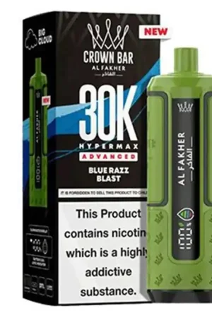 Puff Crown Bar HyperMax Advanced 30K Blue Razz Blast - Al Fakher Meilleur Choix