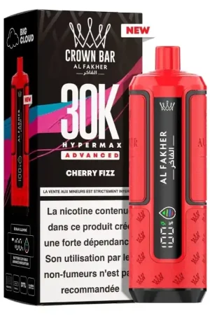 Puff Crown Bar HyperMax Advanced 30K Cherry Fizz - Al Fakher Haute Qualité