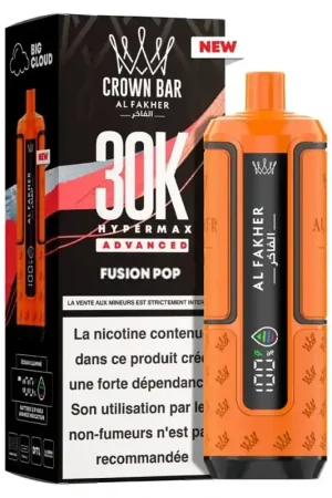 Puff Crown Bar HyperMax Advanced 30K Fusion Pop - Al Fakher Livraison Gratuite