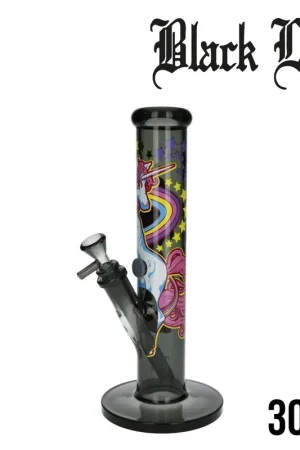 BANG EN VERRE FIRE-FLOW X BLACK LEAF UNICORN PINK 30CM Promotion Saisonnière