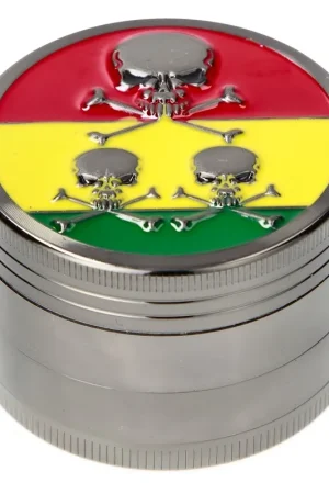 Bon Marché GRINDER METAL RASTA SKULL 4 PARTIES 50MM