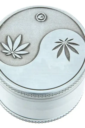 GRINDER FIREFLOW SILVER YIN YANG LEAF 50MM Usine Directe