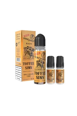 Toffee Sins 60 ml (Pack liquide et booster) - Moon Shiners Nouvelle Collection