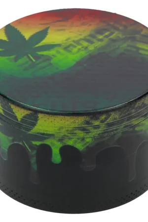 Livraison Gratuite GRINDER METAL SUPER HEROES 4 PARTIES LEAF COLOURED BLACK 63MM