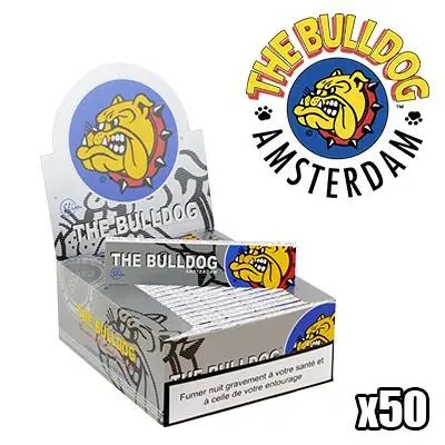 FEUILLES A ROULER THE BULLDOG SLIM SILVER PAR 50 Authentique