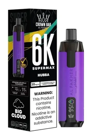 Puff Crown Bar SuperMax 6K Hubba - Al Fakher Meilleur Prix