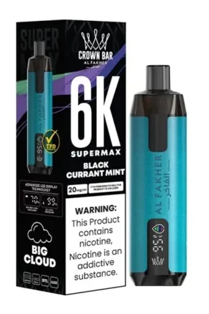 Puff Crown Bar SuperMax 6K Blackcurrant Mint - Al Fakher Usine Directe