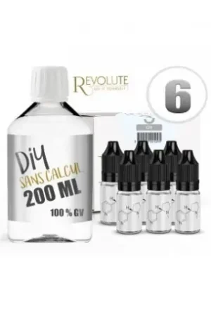 BASE 100% VG REVOLUTE PACK 200 ML 6 MG NICOTINE Populaire