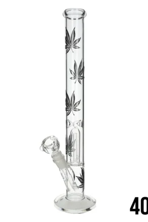 BANG EN VERRE CLEAR STRAIGHT LEAF PERC 40CM Retour Gratuit