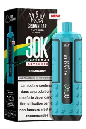 Usine Directe Puff Crown Bar HyperMax Advanced 30K Spearmint - Al Fakher