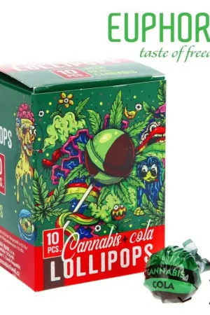 Affaire À Saisir SUCETTE EUPHORIA CANNABIS LOLLIPOPS COLA PAR 10