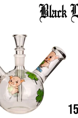 Vente Flash BANG EN VERRE BLACK LEAF SCHWEINEN 15CM
