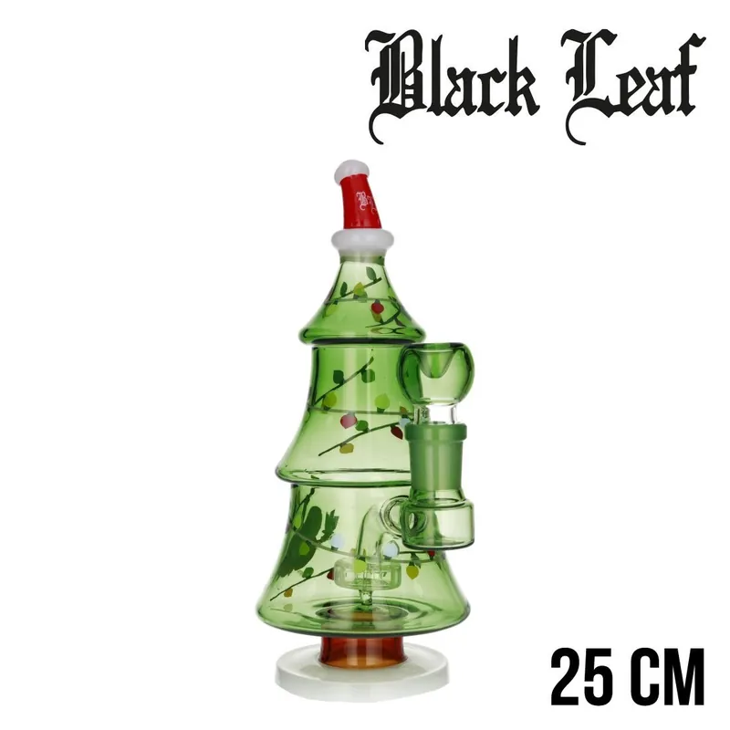 Offre Limitée BANG EN VERRE BLACK LEAF XMAS PERC 25CM