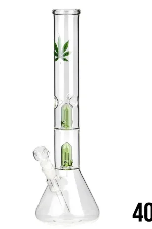Acheter Direct BANG EN VERRE BEAKER LEAF DOUBLE PERC 40CM