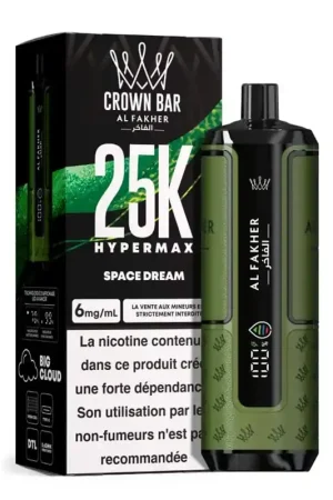 Puff Crown Bar HyperMax 25K Space Dream - Al Fakher Réduction