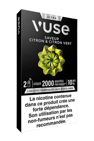 Solde Pack 2 recharges Ultra Vuse Citron & Citron Vert - Vuse