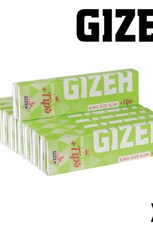 GIZEH KING SIZE SLIM HYPER FIN + TIPS X10 Dernier Modèle