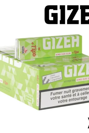 Retour Gratuit GIZEH KING SIZE SLIM HYPER FIN + TIPS X26