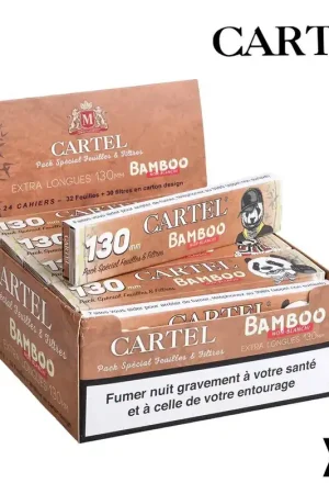 CARTEL FEUILLES EXTRA LONGUES BAMBOO + TIPS X24 Commande En Gros