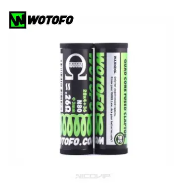 Pack 10 Coils Quad Core Fused Clapton 0,26 ohm Wotofo Certifié
