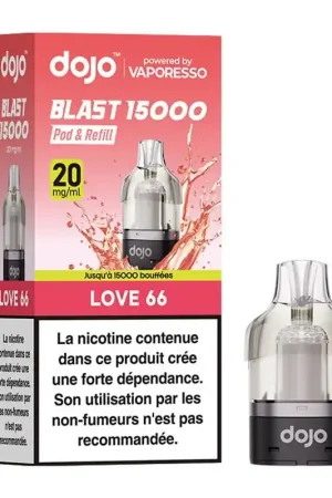 Cartouche Dojo Blast 15K Love66 - Vaporesso Retour Gratuit