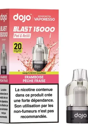Cartouche Dojo Blast 15K Framboise Pêche Fraise - Vaporesso Offre Exclusive