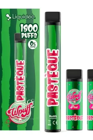 Wpuff 1800 1 Batterie + 3 Pods Pastèque - Liquideo Bon Plan