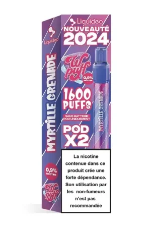 Wpuff 2.0 2 Pods Myrtille Grenade - Liquideo Prix Promo