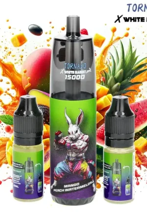 PUFF TORNADO X WHITE RABBIT MANGUE PECHE PASTEQUE 15000 PUFFS Meilleur Choix