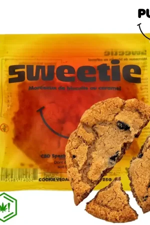 MORCEAUX DE BISCUITS AU CARAMEL CBD SWEETIE DELTA 9 50MG - CBD 50MG Paiement Sécurisé