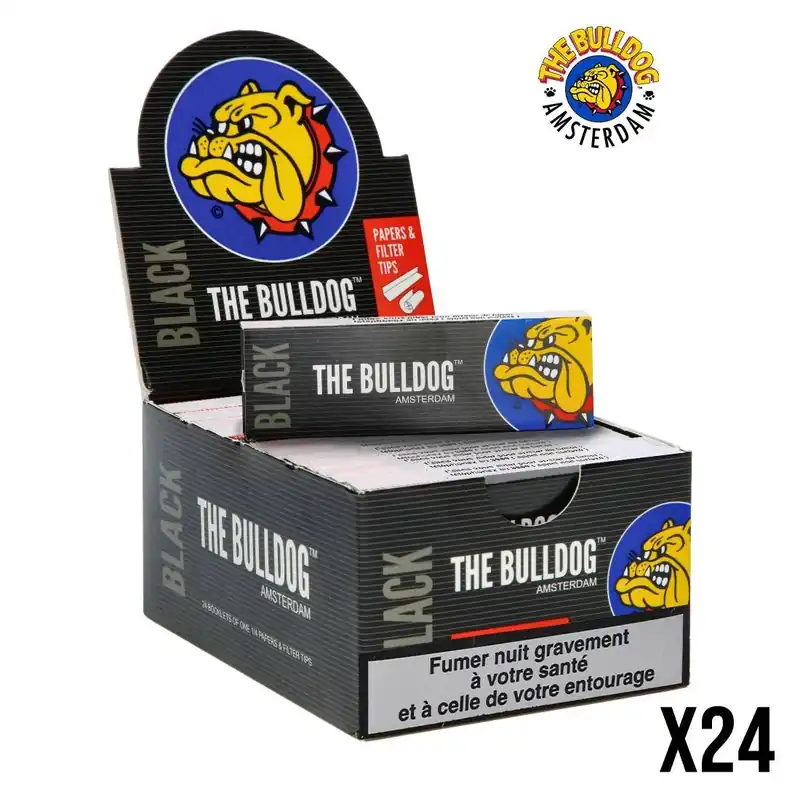 FEUILLES A ROULER THE BULLDOG BLACK 1\\/4 + TIPS X24 Commander Maintenant
