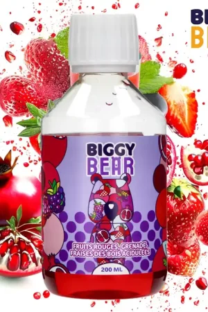 Nouvelle Collection E-LIQUIDE BIGGY BEAR FRUITS ROUGES GRENADE FRAISE DES BOIS ACIDULEE 200ML