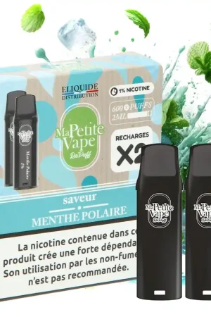 CARTOUCHE MA PETITE VAPE REPUFF MENTHE POLAIRE 600 PUFFS Top Vente